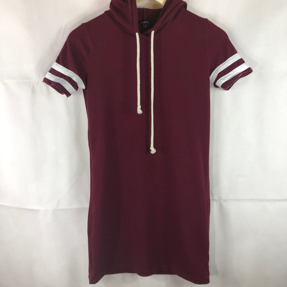 Ambiance Hooded Short Sleeve Sporty Jersey Dress - Picture 2 of 6
